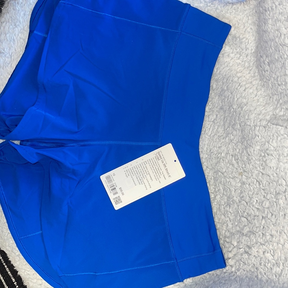 Speed up blue Lululemon shorts